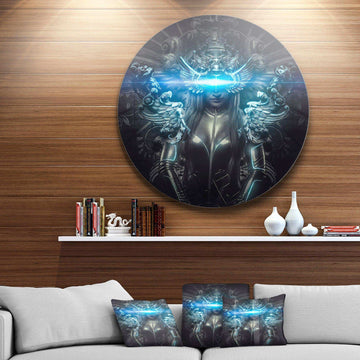 Woman Suit with Relief - Romantic Circle Metal Wall Decor